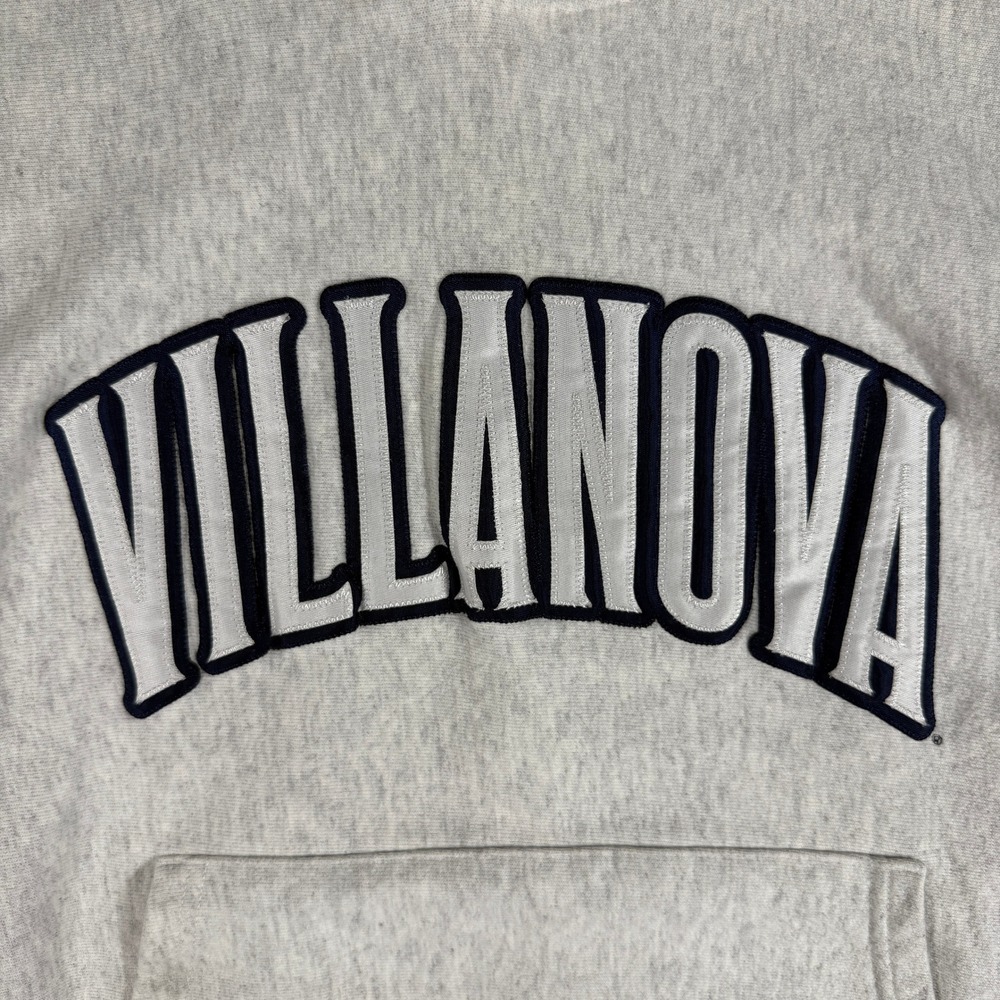 Champion Villanova Wildcats Hoodie Size Small Gray Reverse Weave Sweatshirt - Picture 2 of 9
